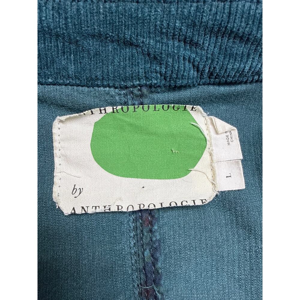 Anthropologie Cropped Corduroy Jacket | Women’s L in Teal Green - Picture 9 of 11